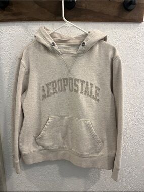 Aeropostale Cream Logo Pullover Hoodie